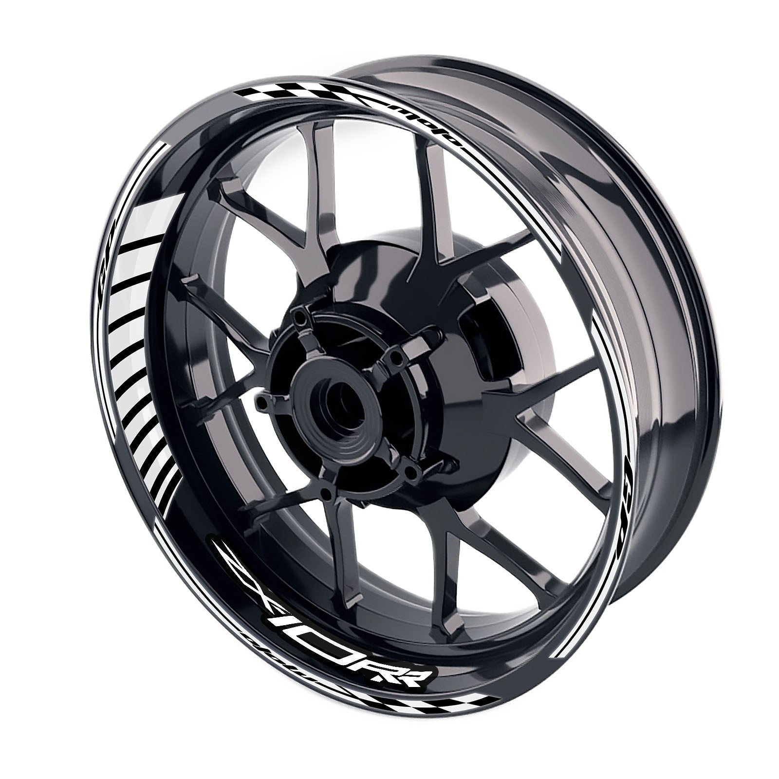 Fit Kawasaki ZX10RR Ninja Logo Moto GP Stripe 17 inch Wheel Rim Sticker - MC Motoparts