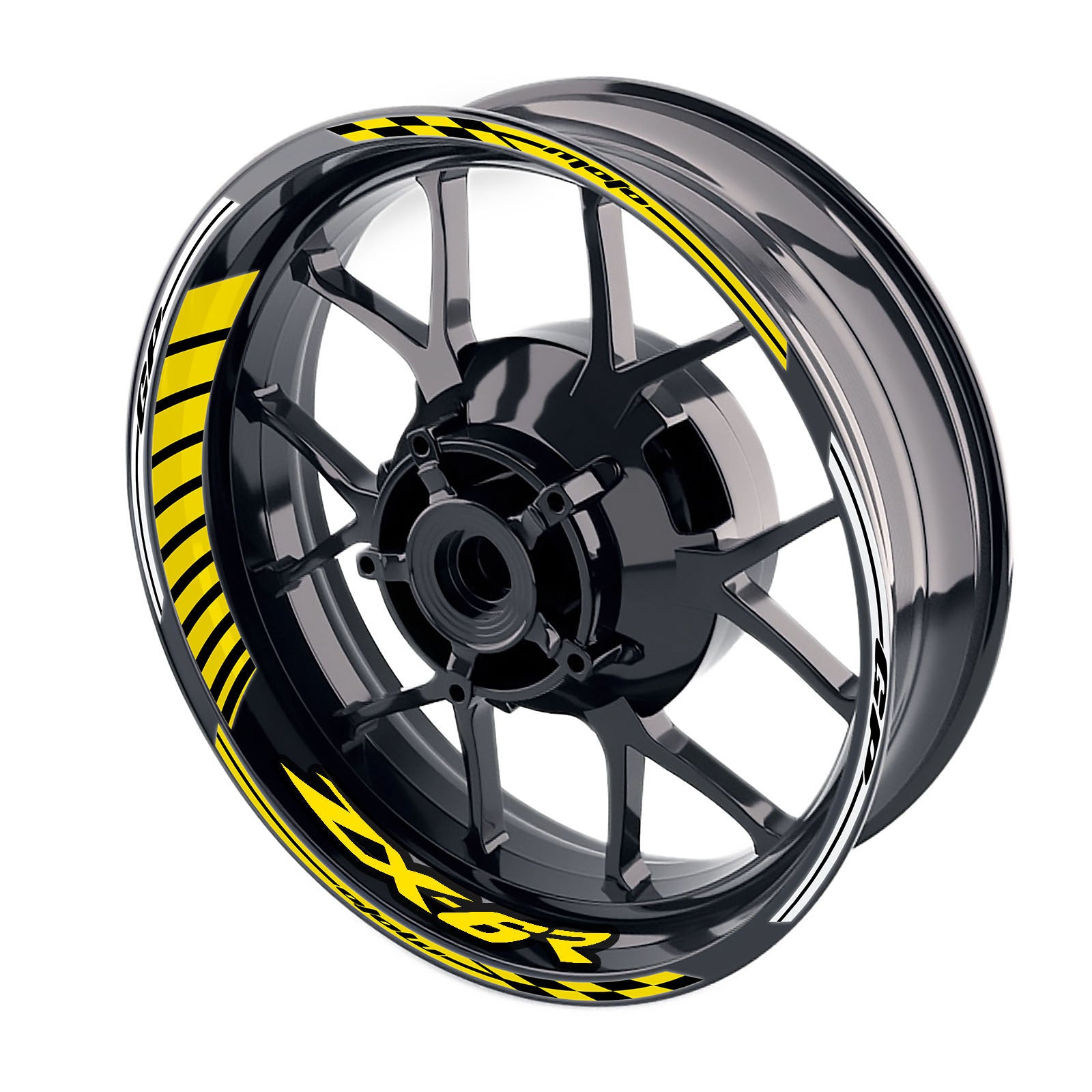 Fit Kawasaki ZX6R Ninja ZX636 Logo Moto GP Stripe 17 inch Wheel Rim Sticker - MC Motoparts