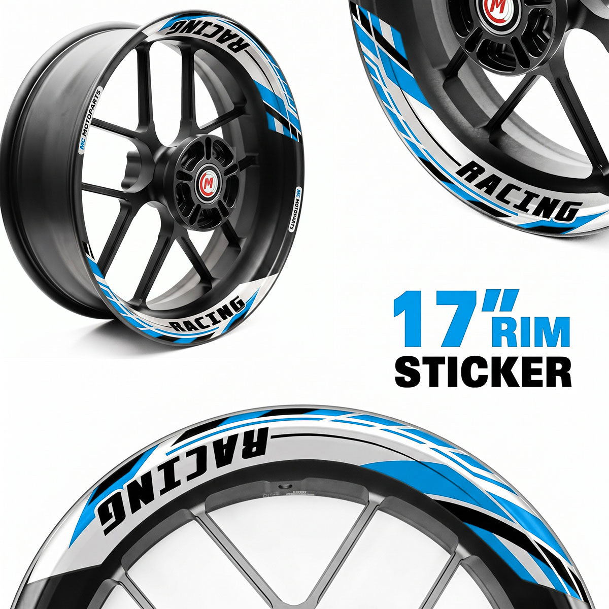 Autocollant de jante amovible J01 17 pouces, 2 pièces, avant et arrière, pour Aprilia Tuono V4R