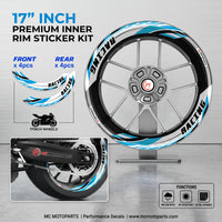 Autocollant de jante amovible J01 17 pouces, 2 pièces, avant et arrière, pour Aprilia Tuono V4R