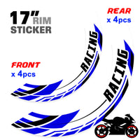 Autocollant de jante amovible J01 17 pouces, 2 pièces, avant et arrière, pour Aprilia Tuono V4R