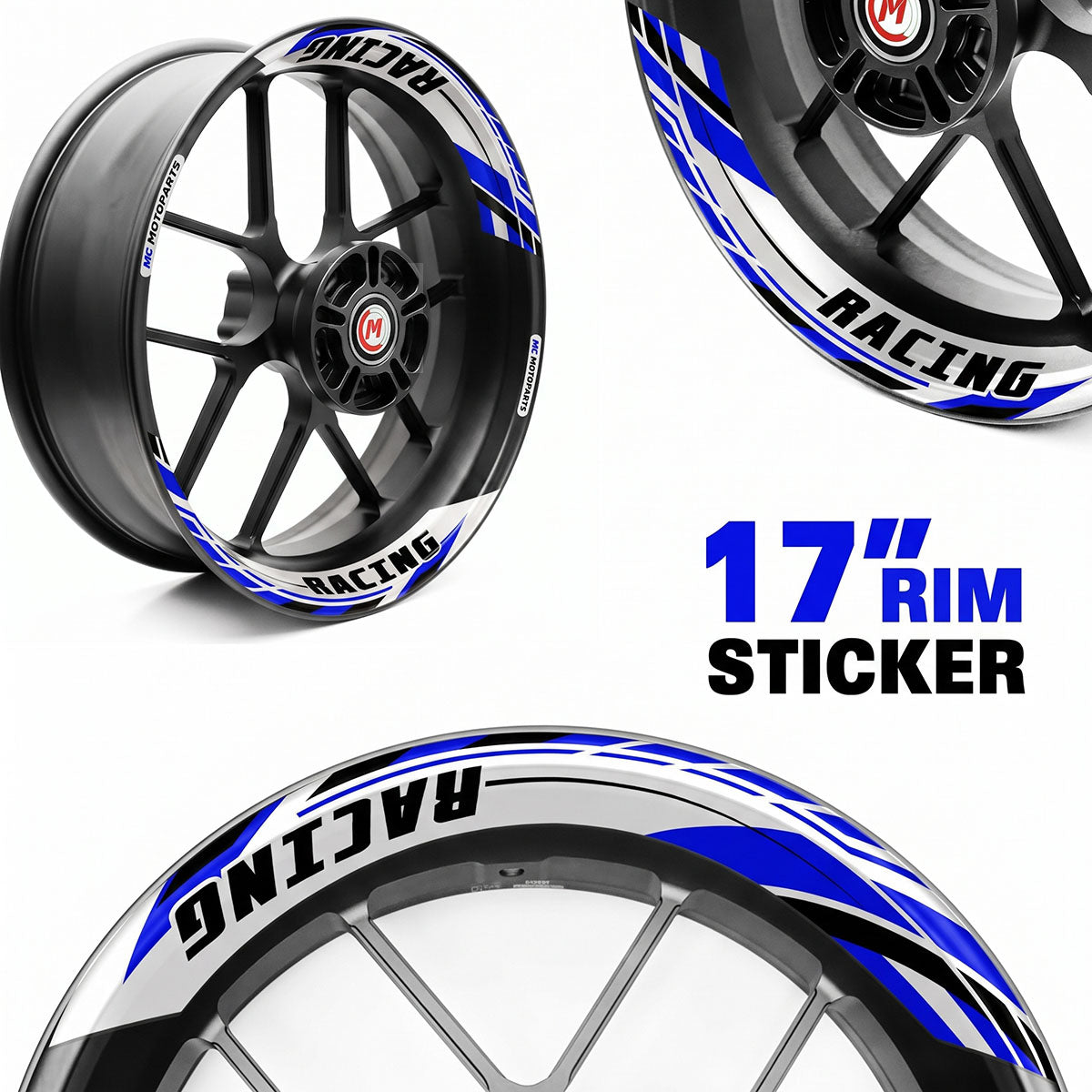 Autocollant de jante amovible J01 17 pouces, 2 pièces, avant et arrière, pour Aprilia Tuono V4R
