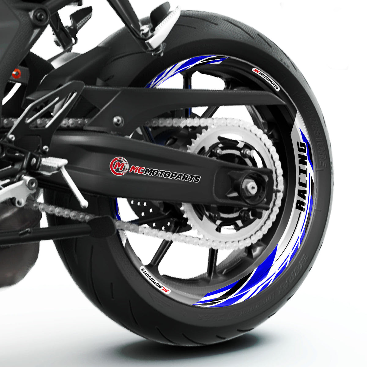 J01 17'' Llanta delantera y trasera extraíble pegatina de llanta de 2 piezas para Aprilia Tuono V4R