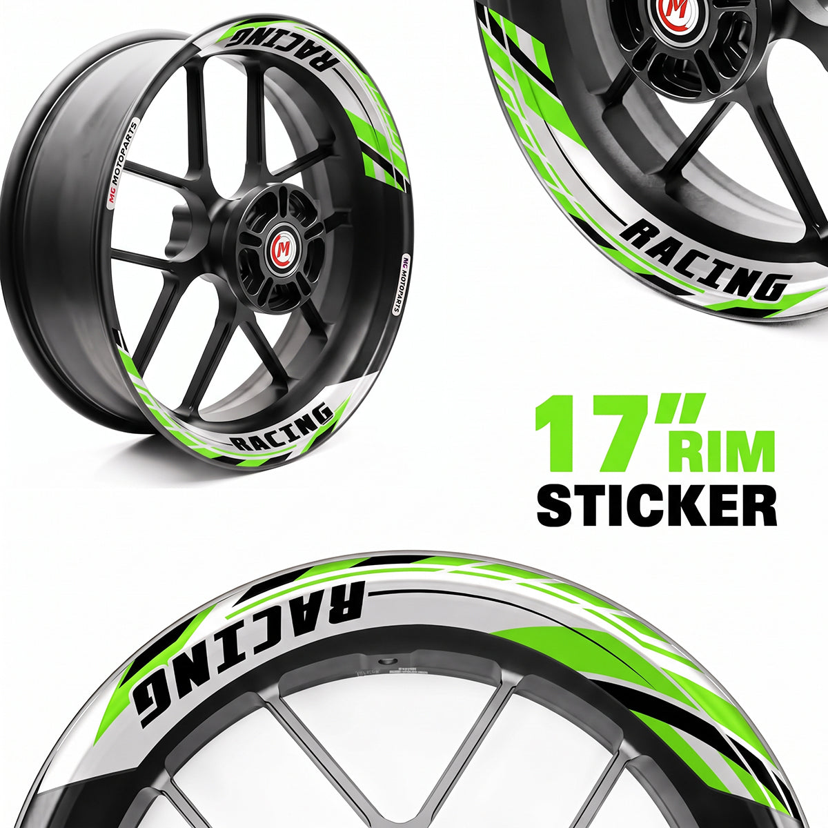 Autocollant de jante amovible J01 17 pouces, 2 pièces, avant et arrière, pour Aprilia Tuono V4R
