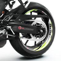 J01 17'' Llanta delantera y trasera extraíble pegatina de llanta de 2 piezas para Aprilia Tuono V4R