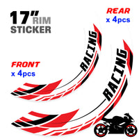 Autocollant de jante amovible J01 17 pouces, 2 pièces, avant et arrière, pour Aprilia Tuono V4R