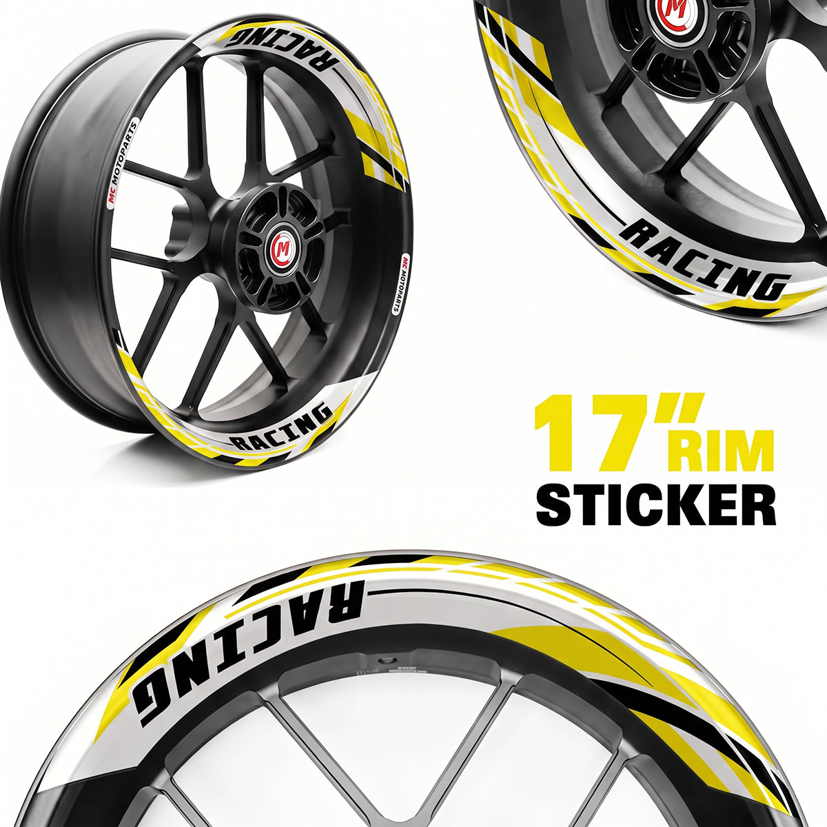 Autocollant de jante amovible J01 17 pouces, 2 pièces, avant et arrière, pour Aprilia Tuono V4R