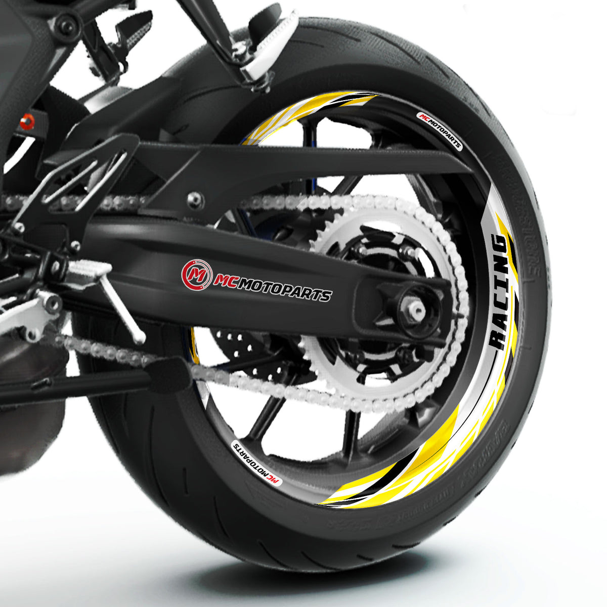Autocollant de jante amovible J01 17 pouces, 2 pièces, avant et arrière, pour Aprilia Tuono V4R