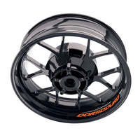 Aprilia DORSODURO 1200, 750, 900 wheel rim stickers and decals by StickerBao, showing colorful bike-specific inner rim decal set.