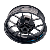 Suzuki GSXR 1000 wheel sticker set by StickerBao featuring bike-specific inner rim decals on a motorcycle wheel.