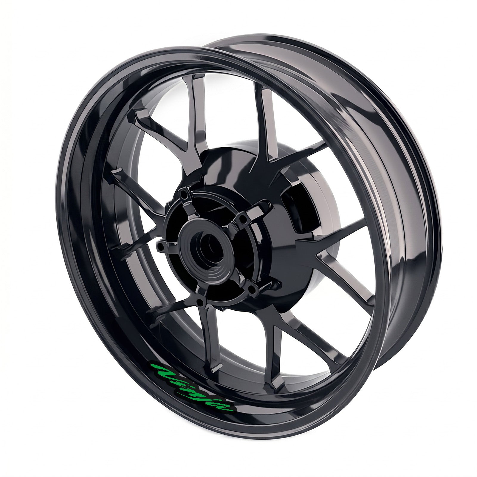 Kawasaki Ninja 1000 Z1000 SX wheel stickers set by StickerBao, featuring bike-specific inner rim decals for stylish wheel customization.