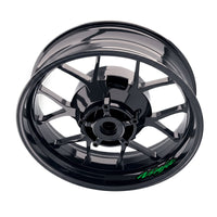 Kawasaki NINJA ZX-14R inner rim sticker set by StickerBao, bike-specific wheel decals with detailed design on alloy rims.