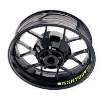 Yamaha XSR 900 wheel stickers and rim decals set by StickerBao, showcasing bike-specific inner rim decal design on wheels.