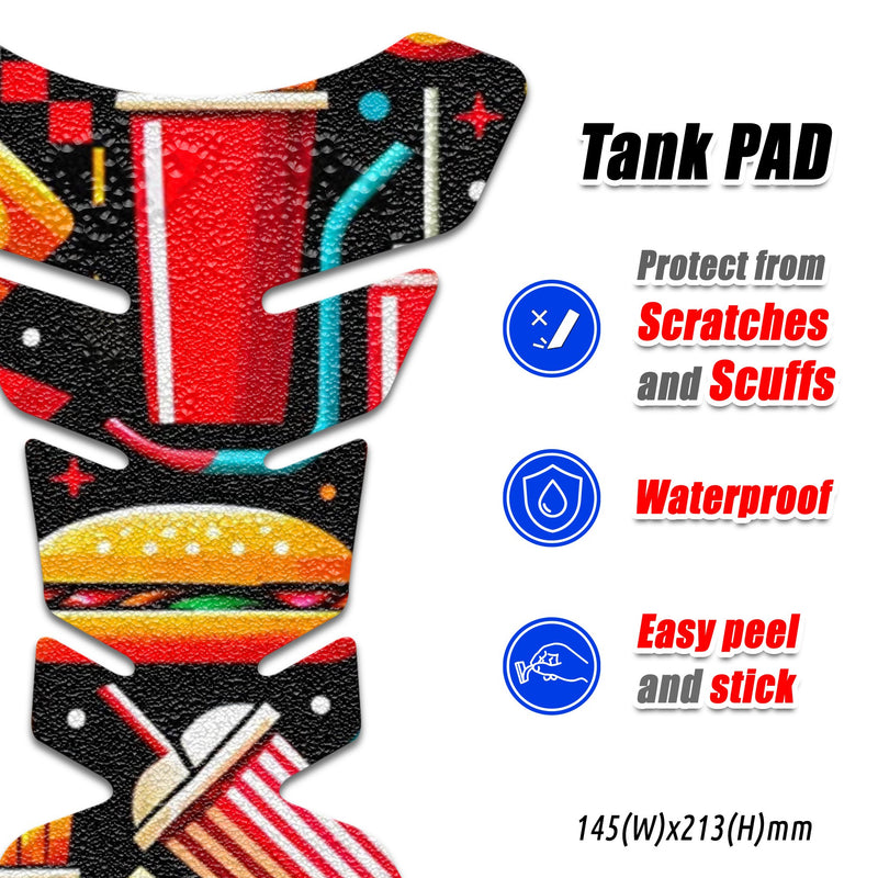 Gas Tank Sticker Motorcycle Tank Pad Protector Anti Slip Fish Bone Vintage Wave MC Motoparts x StickerBao