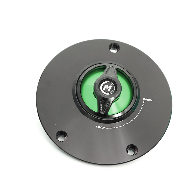 Green Quick Lock Release REVO fuel cap for mototorcycle