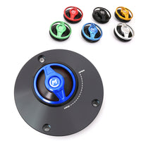 Blue Quick Lock Release REVO fuel cap for mototorcycle