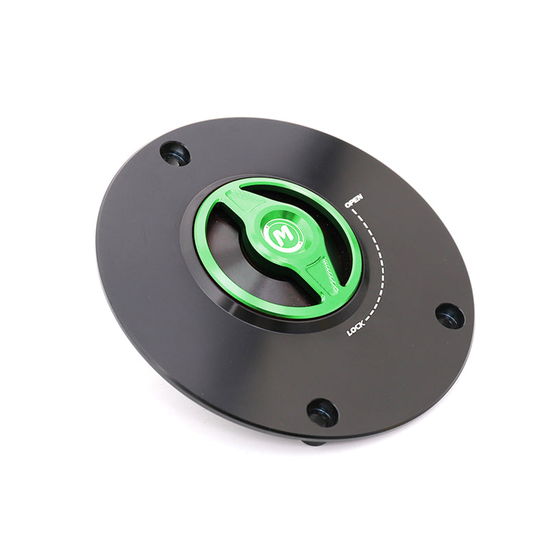 Green Quick Lock Release REVO fuel cap for mototorcycle