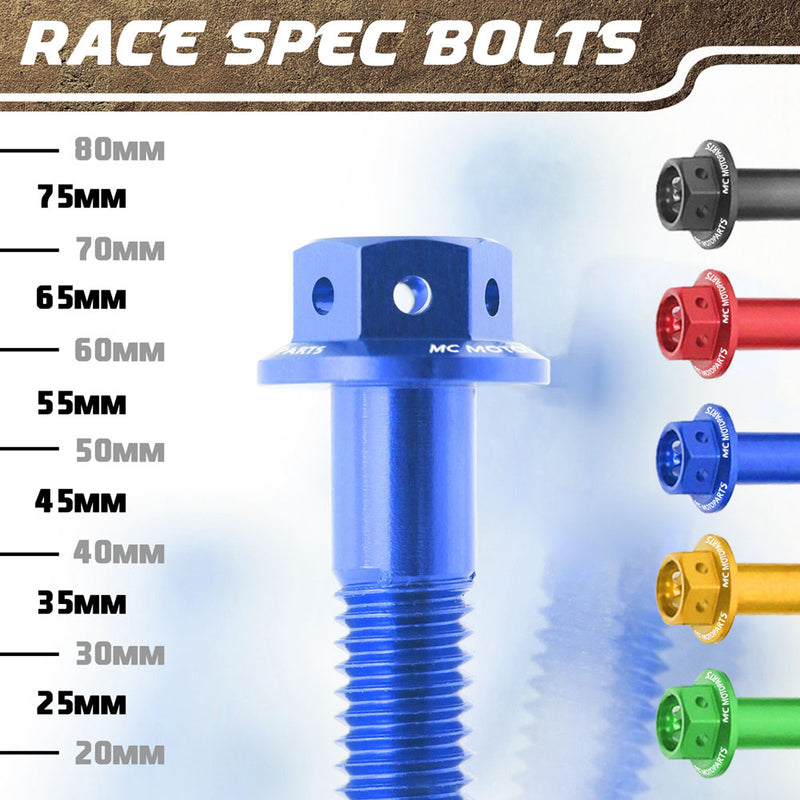 Aluminium Race Spec M6 x 35mm Pack x 5 Etched - MC Motoparts