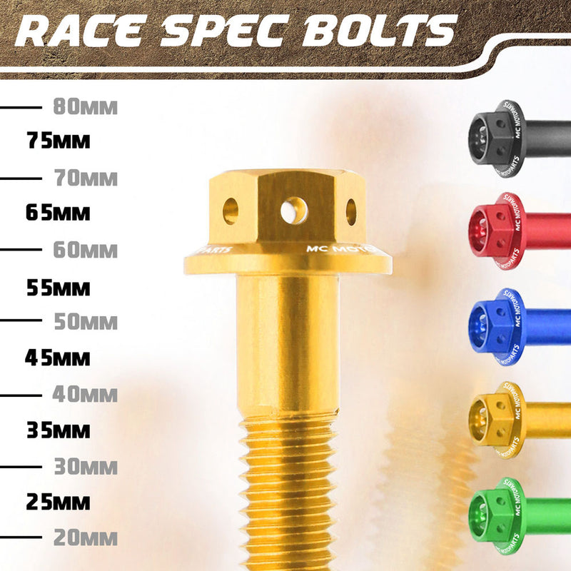 CNC Aluminum Flanged Hex Head Race Spec Bolt M6 x 35mm - MC Motoparts