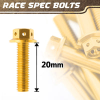 Gold Aluminium Pre-drilled Flanged Hex Head Race Spec Bolt