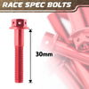 Red Aluminium Pre-drilled Flanged Hex Head Race Spec Bolt