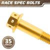 Gold Aluminium Pre-drilled Flanged Hex Head Race Spec Bolt