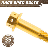 Gold Aluminium Pre-drilled Flanged Hex Head Race Spec Bolt