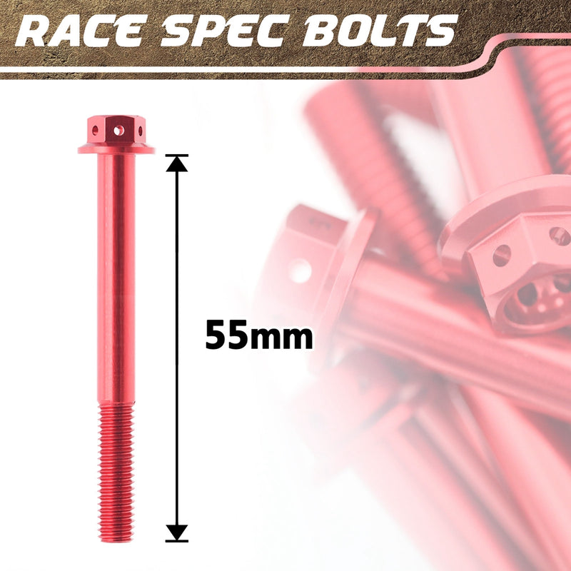 Aluminium Race Spec M6 x 55mm Pack x 5 Etched - MC Motoparts