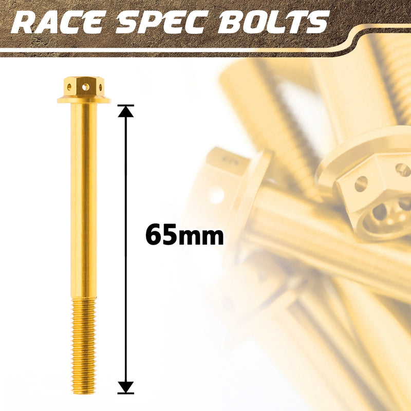 Gold Aluminium Pre-drilled Flanged Hex Head Race Spec Bolt