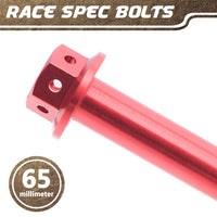 Red Aluminium Pre-drilled Flanged Hex Head Race Spec Bolt