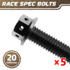 Black Aluminium Pre-drilled Flanged Hex Head Race Spec Bolt