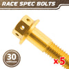 Gold Aluminium Pre-drilled Flanged Hex Head Race Spec Bolt