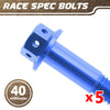 Blue Aluminium Pre-drilled Flanged Hex Head Race Spec Bolt