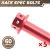 Red Aluminium Pre-drilled Flanged Hex Head Race Spec Bolt