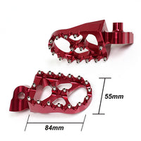 Fit Yamaha WR450F YZ125X YZ250F YZ450F Red Front MX Foot Pegs - MC Motoparts
