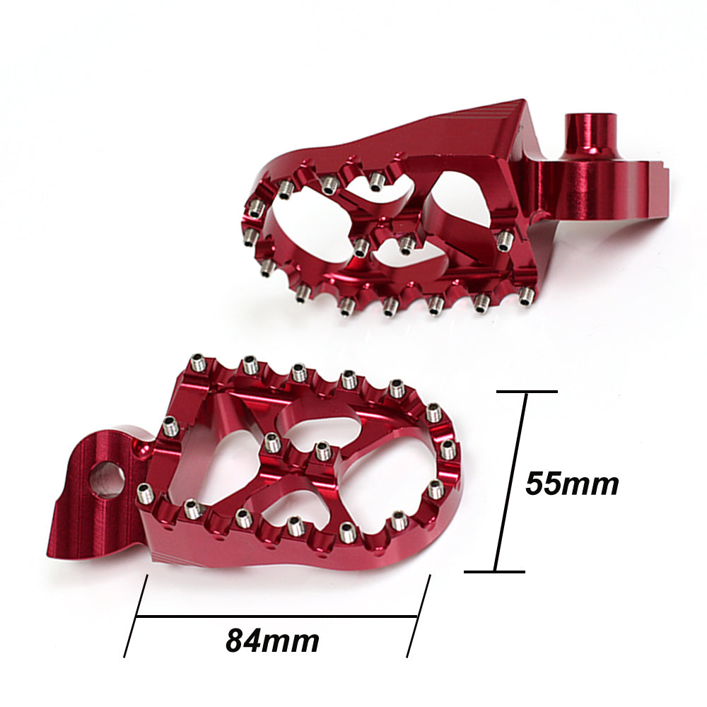 Fit Yamaha WR450F YZ125X YZ250F YZ450F Red Front MX Foot Pegs - MC Motoparts