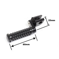 Black Kawasaki Concours 14 GTR1400 2007-2020 25mm extension foot pegs by MC Motoparts, showing the upgraded lower foot peg extensions.