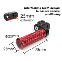 Fit Honda CB500F CB600F CB1000R 25mm Extension M-Grip POLE Front Foot Pegs - MC Motoparts
