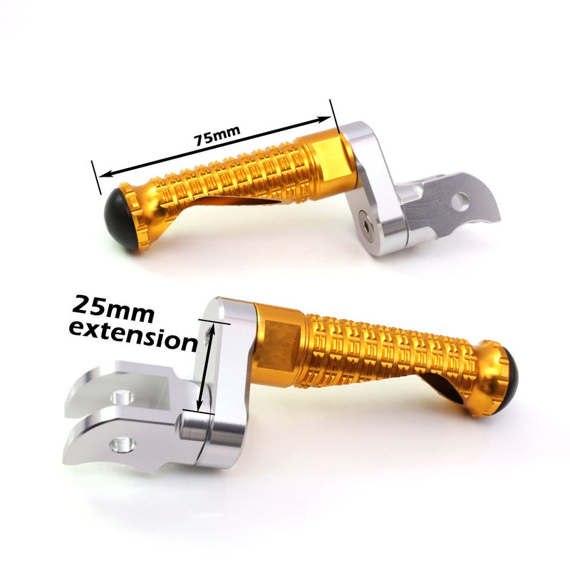 Fit Kawasaki ER6F ER6N Ninja 300 250R MPRO 25mm Adjustable Front Foot Pegs - MC Motoparts