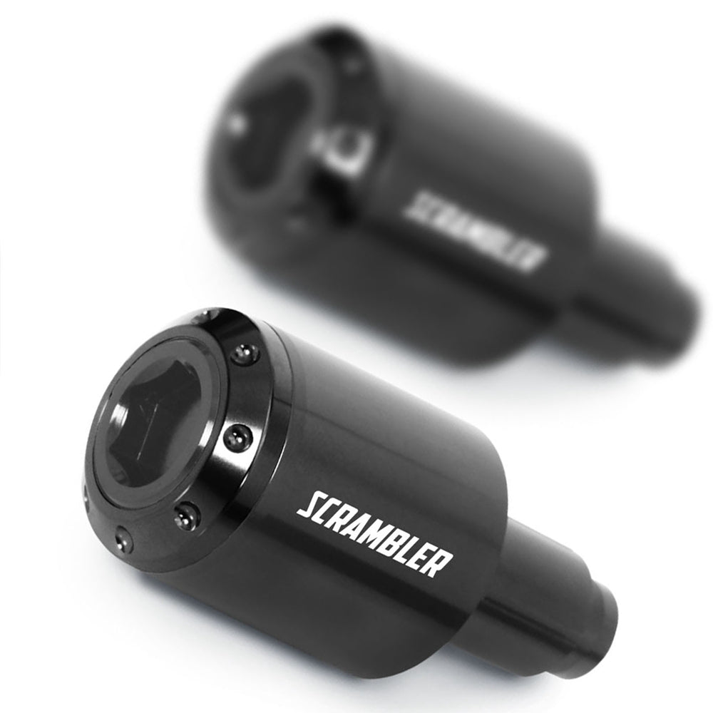 Fit Ducati Scrambler 2015-2018 Engraved Logo ATOM Bar Ends - MC Motoparts