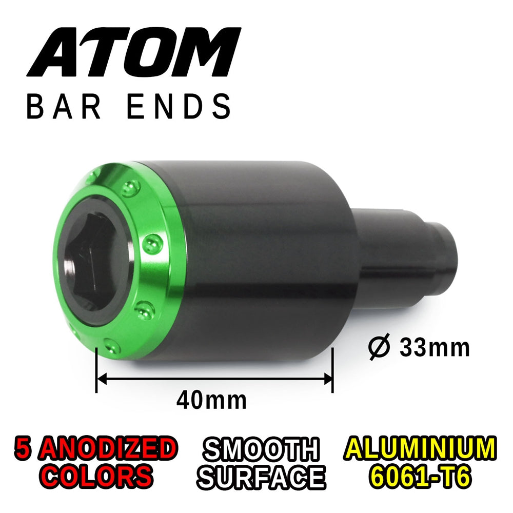 Fit Honda CBR 500R 2013-2019 Engraved Logo ATOM Bar Ends - MC Motoparts