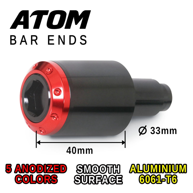 Fit Honda CB 919 Hornet 02-07 Engraved Logo ATOM Bar Ends - MC Motoparts