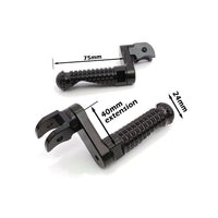 Fits Kawasaki Ninja 400 300 650R BLACK SHADOW 40mm Extension Front Foot Pegs - MC Motoparts