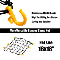 18'' Heavy Duty Cargo Net Mesh Net with 6 POM Hooks - MC Motoparts