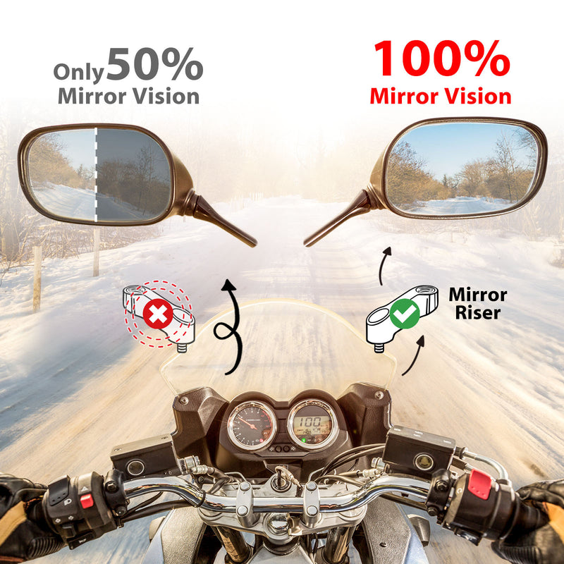 Fit Aprilia Tuono 1000 Shiver 750 Chrome Side Mirror Extender and Riser - MC Motoparts