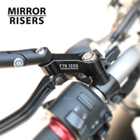 Fit Indian FTR1200 2019-2020 Engraved Check Logo Side Mirror Extender Riser - MC Motoparts