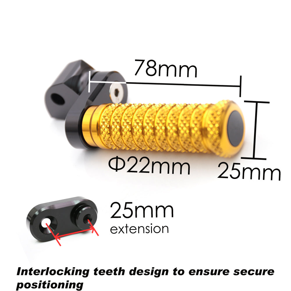 Fits Aprilia Dorsoduro 750 900 Tuono V4R 25mm Extension Rear M-GRIP Foot Pegs