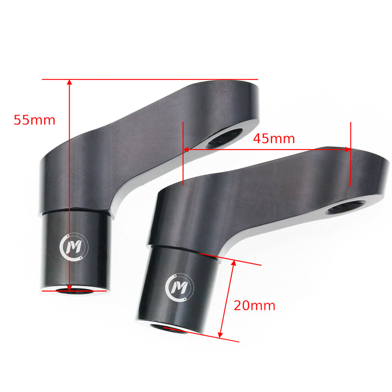 Fit Kawasaki Z125 Pro Z400 Z750 UPVIEW Rear View Mirror Extender Riser - MC Motoparts