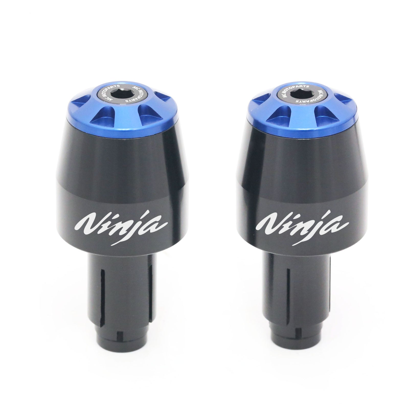 Fits Kawasaki 650R 400 250R Ninja Engraved Logo STORM CNC Bar Ends - MC Motoparts
