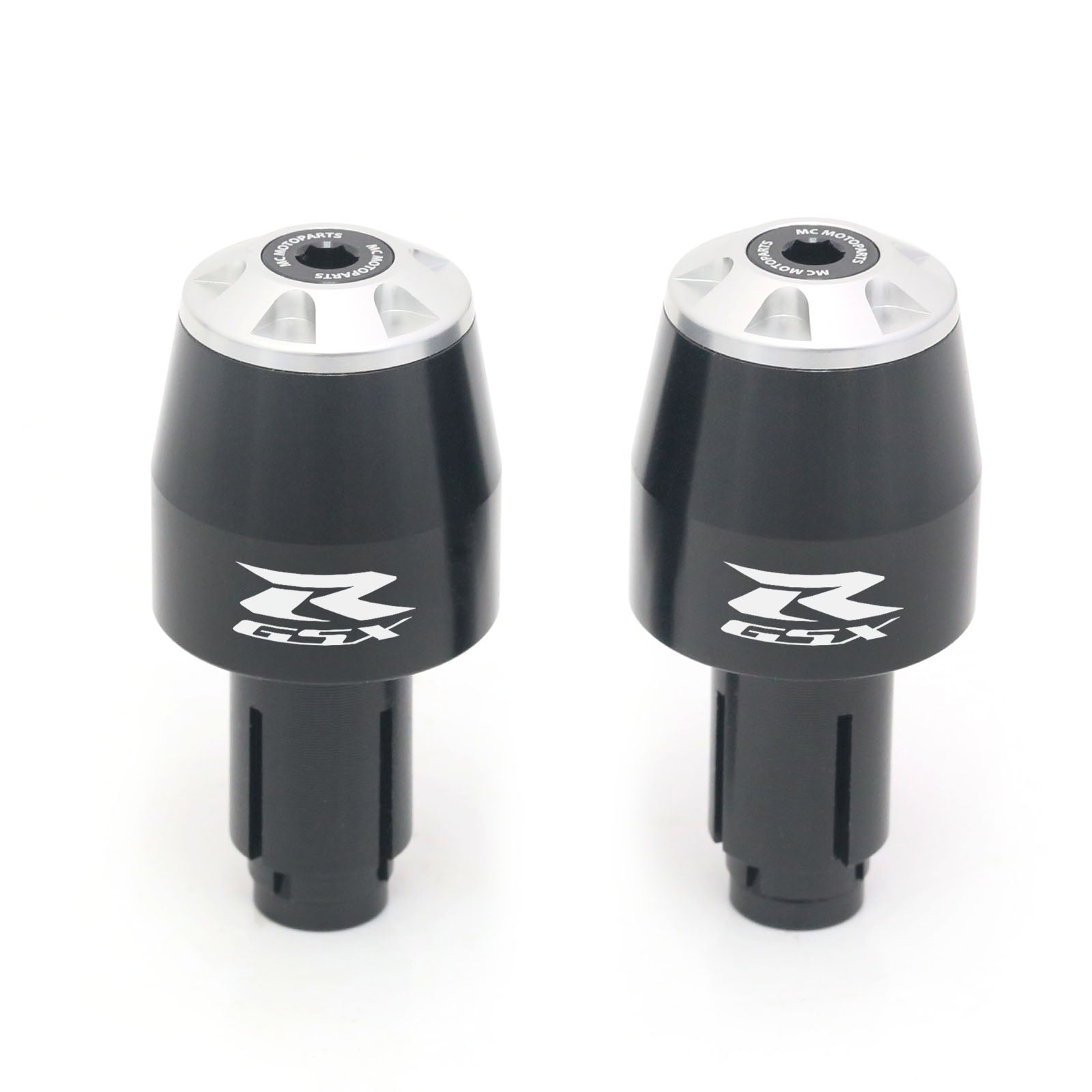 Fits Suzuki GSX-R 1000 750 600 GSXR Engraved Logo STORM CNC Bar Ends - MC Motoparts